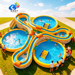 Parc aquatique gonflable commercial avec toboggan aquatique et <span class=keywords><strong>piscine</strong></span> - Product Image 3