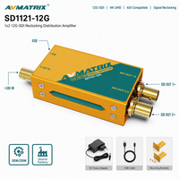 AVMATRIX SD1121-12G Amplificateur de distribution 1x2 12G-SDI avec reclockage 4K 60Hz, répartiteur 12G SDI ASI pour studio de diffusion et véhicule de production (OB Van)