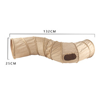 Nouvel Arrivage en Gros : Tunnel Pliable pour Chat en Tissu Type Daim, Cachette Interactive pour Animaux de Compagnie, Jouet d'Intérieur pour Chatons