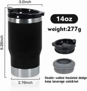 Vaso Térmico Personalizado de 14 Onzas para Bebidas, Botellas de Vino, Acero Inoxidable, Enfriador de Latas de Cerveza, 14oz, con Abrebotellas para Coche - Product Image 4