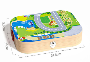 Jouets de construction éducatifs en bois Train électrique magnétique piste City Block jeu pour enfants - Product Image 6