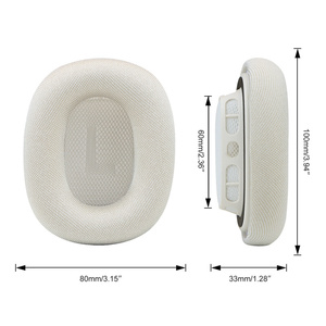 Coussinets d'écouteurs respirants en maille pour <span class=keywords><strong>Airpods</strong></span> <span class=keywords><strong>Max</strong></span> II, coussinets d'oreille en mousse à mémoire de forme super douce, remplacement pour <span class=keywords><strong>Airpods</strong></span> <span class=keywords><strong>Max</strong></span> II - Product Image 4