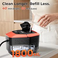 Nettoyeur vapeur avec réservoir de 1,8 litre, poignée réglable sur 3 niveaux, 2500 W, vapeur portable, haute pression 4 bars, autonomie de 60 minutes, temps de chauffe de 15 secondes