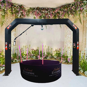 เซลฟี่แบบพกพา360องศาแพลตฟอร์มเครื่องปั่นด้าย360โฟโต้บูธแม่เหล็กพร้อมโคมไฟเติมแสงด้วยมือ - Product Image 2