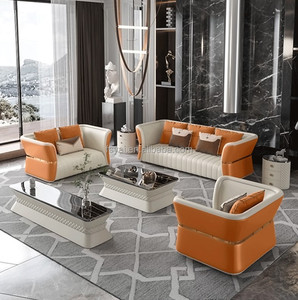 Tapicería de tela Tufted De Luxury Combination Leaving Room Furniture 3 Seater Love Seat Sofás Sectionals - Product Image 2