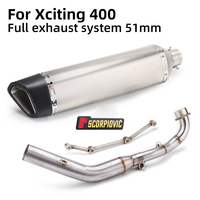 Knalpot Performa Balap 400 yang Mengasyikkan untuk Sepeda Motor, Muffler Slip-On Baru 51MM dengan Katalis