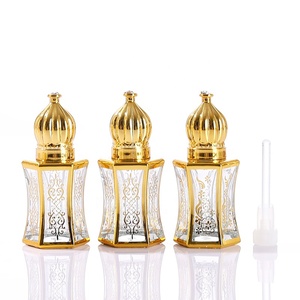 3ml 6ml 12ml commercio all'ingrosso elettrovalda ottagonale arabo fantasia Attar rotolo di olio su bottiglia di profumo di vetro per olio Oud - Product Image 3
