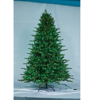 Künstlicher Weihnachtsbaum Grün PE+PVC Kiefer-Weihnachtsbäume mit LED-Lichtern Faltbar für Innen und Außen Party Heim-Deko Verschiedene Größen