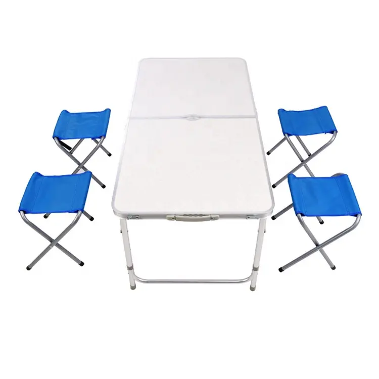 European American Outdoor Klapptisch Stuhl Set OEM Camping Picknick Party komplettes Set Freizeit gefalteten Aluminium Tisch 4 Stühle