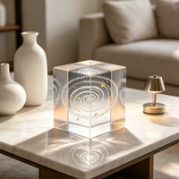 Décoration de bureau en résine transparente personnalisable BZY, ornement pour la maison, cadeau de déménagement, sculpture en cube