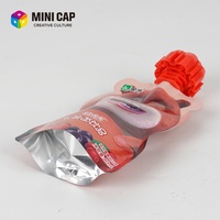 Pochette à bec verseur de qualité alimentaire pour enfants, avec mini-couvercle jouet, en PET/PA/AL/CPP, imprimée en héliogravure, pour boissons pour enfants