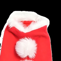 Cape de Noël rouge pour animaux de compagnie avec bordure en fourrure, tenue de fête pour chiots et chats
