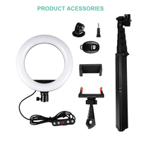 Lampe annulaire LED professionnelle la moins chère pour la photographie, lampe annulaire de 10 pouces, trépied, lumière vidéo pour appareil photo LED