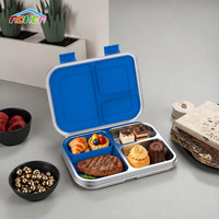 Aohea Boîte à lunch mignonne en acier inoxydable sans BPA avec 3 compartiments, boîte bento, passe au lave-vaisselle