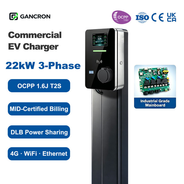 OCPP 1.6J EV Car Charging Station With WiFi 4G Ethernet Communication MID Meter 22kW Billing Function for Business Garage