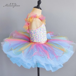 Gonna da Balletto per Capodanno, Costume da Piccolo Cigno con Paillettes Colorate per Gruppo di Danza, Gonna per Asilo - Product Image 2