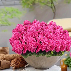 Lot de 4 fleurs artificielles de dahlias roses, plantes décoratives pour la décoration de jardin et de patio extérieur - Product Image 5
