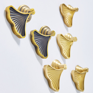 Maniglia in ottone Ginkgo, stile retrò cinese, per armadio, cassettiera, comò, <span class=keywords><strong>cucina</strong></span>, in bronzo, moderna, semplice, dorata, media, anticata - Product Image 4