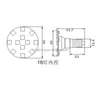 Lumière LED Pixel Cabochon 40mm pour Manèges d'Attraction, Haute Luminosité, Extérieure, Adressable, IP65, AC 24V RGB E14 Turbo LED