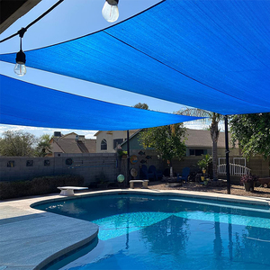 Tela HDPE al aire libre rectángulo parasol vela azul resistente gran parasol vela resistente fortalecer - Product Image 3