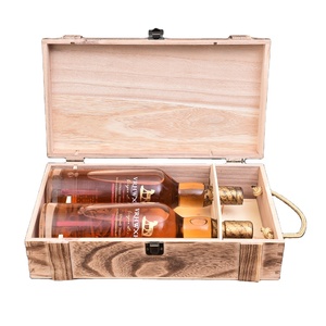 Boîte à bouteille de vin rouge en bois vintage 2 caisse de transport boîte de rangement en bois non fini boîte à vin gravée personnalisée boîte à vin en bois - Product Image 1