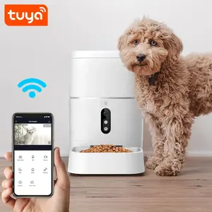 2 anos de garantia TuyaSmart WiFi Automatic Pet Feeder com câmera embutida PST-FD-BL4