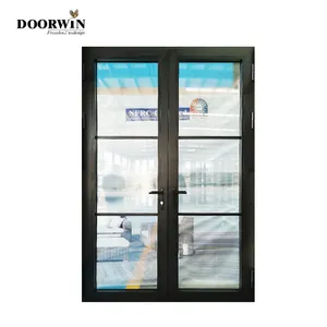 Doorwin Hot Sale Aluminum Sectional Design Glass Doors Residential Aluminum Automatic Exterior Door Double Glazed Front Doors