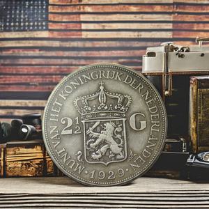 Antik 2 Gulden hatıra paraları gümüş kaplama pirinç Metal döküm dekoratif üreme - Product Image 3