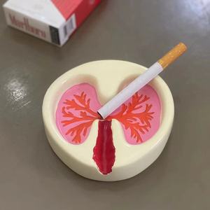 Posacenere In Resina A Forma Di Polmone – Decorazione Da Tavolo Artistica Per Casa, Ufficio E Studio