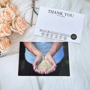 Chất lượng cao tùy chỉnh thiết kế bàn chải vàng thẻ kinh doanh sang trọng kết cấu Giấy Cảm ơn bạn thẻ bưu thiếp với logo in Offset - Product Image 3