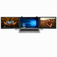 Layar Kedua untuk Laptop Kerja dari Rumah 14 Inci Monitor Tiga Layar 1080P FHD IPS Ringan dengan Dudukan Putar untuk Laptop PC Meja