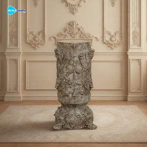 Taburete de Lujo con Cabeza de León de Bronce Europeo, Banco Redondo de Latón Fundido de Estilo Barroco para Decoración de Interiores de Salón Real - Product Image 6