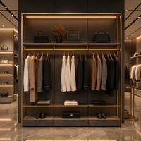Étagère murale d'exposition de vêtements éclairée par LED, panneau d'affichage pour vêtements, équipement de boutique de vente au détail
