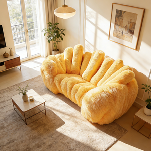 Sofá Moderno de Lujo en Forma de Plátano, Muebles de Sala de Estar de Lujo, Sillón Creativo de Felpa, Tela de Terciopelo, Sofá Esponjoso - Product Image 2