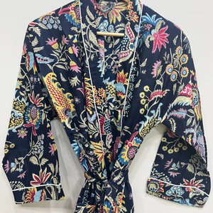 Kimono Largo de Algodón, Talla Única, Holgado y Cómodo para Cualquier Talla, Aproximadamente 50 Pulgadas, Proveedor de la India - Product Image 1