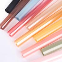 Papier de verre coloré OPP, film transparent en plastique OPP, papier d'emballage pour bouquets de fleurs colorées en PE imperméable