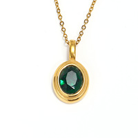 Style ancien ins niche haute qualité sens du zircon collier femme léger luxe tempérament tout-plaqué titane acier 18k or stylo