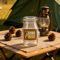 Nouveau design en forme de conga, pot de conservation hermétique en verre durable de 420 ml, écologique, sans BPA, pour café instantané lyophilisé et aliments, avec clip.