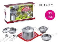 Jouets de cuisine en acier inoxydable pour enfants, simulation 2022, jeux de rôle, casseroles, poêles, accessoires de cuisine en métal