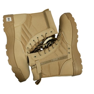 Botas de Desierto TSB09 de Microfibra PU y Cuero Sintético Color Arena Negra con Cierre Lateral y Orificios de Ventilación Transpirables, Zapatos Parashot - Product Image 1