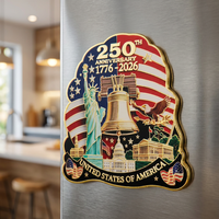 Cadeaux souvenirs personnalisés pour la fête de l'indépendance américaine 2026, aimant de réfrigérateur en émail 3D, célébration du 250e anniversaire, aimants commémoratifs
