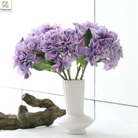Bunga Hortensia Buatan Berkualitas Tinggi dengan Cetakan 3D, Warna Gradasi, untuk Dekorasi Meja Hotel dan Pernikahan