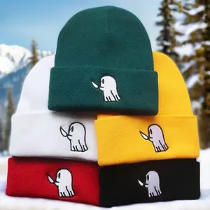 Phụ Nữ Của Đường Phố Phong Cách Mềm Dệt Kim Dày Len Mùa Đông Ấm Skull Cap Unisex Beanie Đan Kim Hat Cho Thể Thao Câu Cá Giản Dị