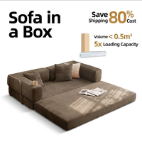 3-in-1 Multifunktionales Konvertierbares Schlafsofa Vakuumkomprimierter Cord 32D Hochdichter Schaumstoff Schlafsessel für Wohnzimmer