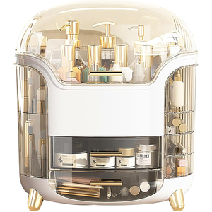 3 Pcs Thiết Lập Mỹ Phẩm Lưu Trữ Hộp Rõ Ràng Bìa Make Up Hiển Thị Trường Hợp 2 Ngăn Kéo Trang Điểm Tổ Chức Với Bàn Chải Chủ Son Môi Giá - Product Image 1