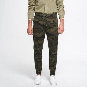 Custom Men's Casual Canvas <strong>Harem</strong> Jogger <strong>Trousers</strong> Durable Hiking Elastic Waist Cuffs Comfortable Outdoor Activities - Product Image 1