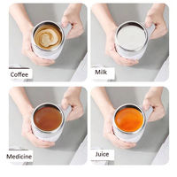 Tasse à café automatique à agitation automatique Tasse magnétique électrique Tasses en métal Tasses en acier inoxydable Portable USB Voyage Style américain HANDGRIP