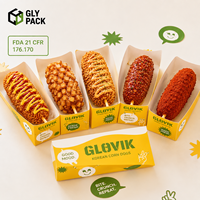 Boîte à Corndog en Papier Kraft Personnalisée Imprimée en Gros, Plateau à Hot-Dog pour Corndog Coréen, Emballage à Emporter pour Traiteur