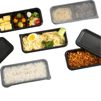 Boîte à lunch jetable carrée en PP pour emporter les aliments, compatible micro-ondes, avec couvercle, emballage alimentaire pour restaurant de nouilles