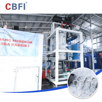 Vente directe d'usine CBFI en Chine de machines à glace tubulaire commerciales de 10 tonnes, équipées de filtres à eau et de machines d'emballage.